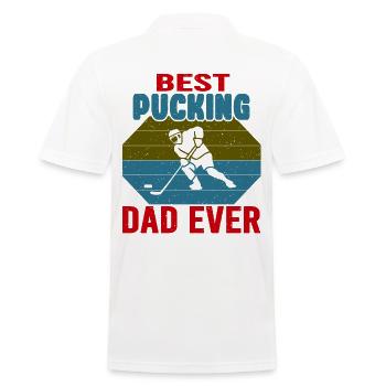 HOCKEY DAD Hockey Dad Man Gift Retro - Men's Polo Shirt - white - Back - Kai (181cm)
