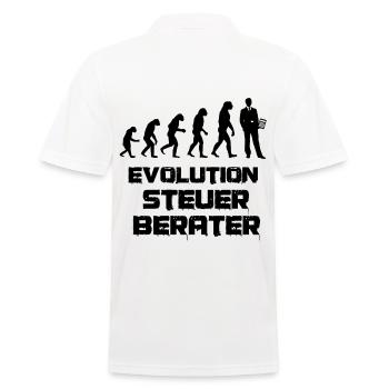 Steuerberater Evolution Primaten zum Steuerberater - Männer Poloshirt - Weiß - Hinten - Kai (181cm)