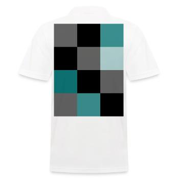 Teal Pixel - Men's Polo Shirt - white - Back - Kai (181cm)
