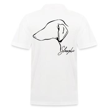 SLOUGHI Profil Hunde Hund Windhunde Wilsigns - Männer Poloshirt - Weiß - Hinten - Kai (181cm)