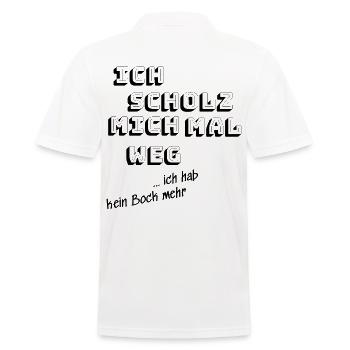 Lustiger Scholz Spruch - Männer Poloshirt - Weiß - Hinten - Kai (181cm)