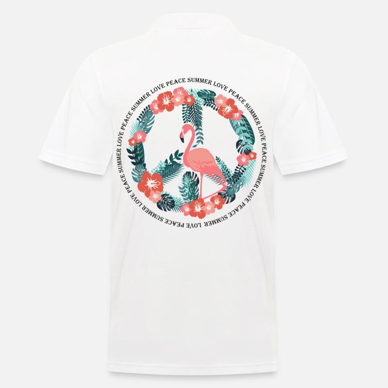 Flamingo Sommer - Männer Poloshirt - Weiß