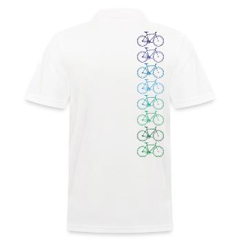 Fahrrad Velo Fixie - Männer Poloshirt - Weiß - Hinten - Kai (181cm)