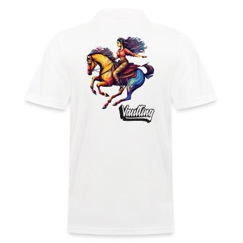 Vaulting Voltigieren Pferd Akrobatik Reiten - Männer Poloshirt - Weiß - Hinten - Kai (181cm)
