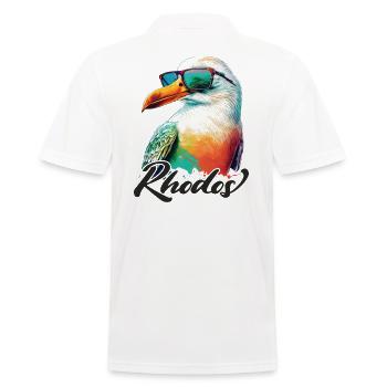 Rhodes vacances mouette colorée fraîche avec des lunettes de soleil - Polo Homme - blanc - Dos - Kai (181cm)