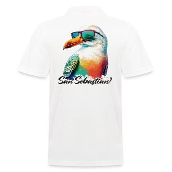 Vacances à Saint-Sébastien Mouette colorée avec des lunettes de soleil - Polo Homme - blanc - Dos - Kai (181cm)
