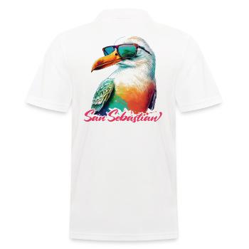 Vacances à Saint-Sébastien Mouette colorée avec des lunettes de soleil - Polo Homme - blanc - Dos - Kai (181cm)