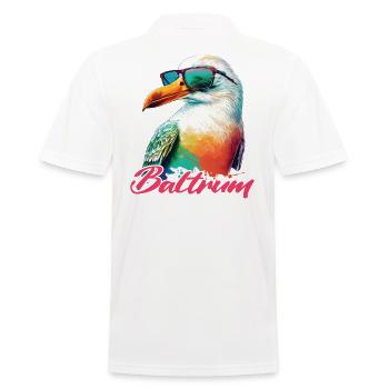 Baltrum holiday cool colorful seagull with sunglasses - Men's Polo Shirt - white - Back - Kai (181cm)