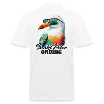 Sankt Peter Ording Holiday Seagull with Sunglasses - Men's Polo Shirt - white - Back - Kai (181cm)