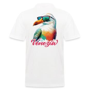 Venezia Italien Urlaub coole Möwe mit Sonnenbrille - Männer Poloshirt - Weiß - Hinten - Kai (181cm)