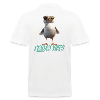 Möwe Flyday Vibes Cool Süß Sommer Urlaub - Männer Poloshirt - Weiß - Hinten - Kai (181cm)