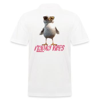 Möwe Flyday Vibes Cool Süß Sommer Urlaub - Männer Poloshirt - Weiß - Hinten - Kai (181cm)