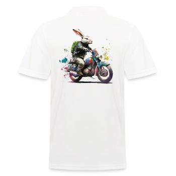 Graffiti lapin sur scooter moto - Polo Homme - blanc - Dos - Kai (181cm)