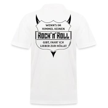 Kein Rock 'n' Roll Im Himmel, Lieber Zur Hölle! B - Männer Poloshirt - Weiß - Hinten - Kai (181cm)
