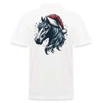 Tête de cheval avec chapeau de père Noël - Polo Homme - blanc - Dos - Kai (181cm)