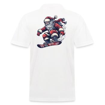 Santa Clause Snowboard Ride - Männer Poloshirt - Weiß - Hinten - Kai (181cm)