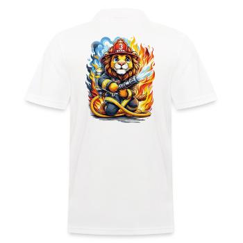 Lion, Pompier, Pompier, Flammes, Héros - Polo Homme - blanc - Dos - Kai (181cm)