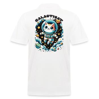 Galacticat Kätzchen Astronaut Weltraum Katze - Männer Poloshirt - Weiß - Hinten - Kai (181cm)