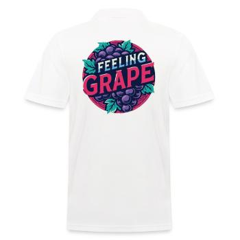 Feeling Grape Pun Winemaker Wine Shirt - Men's Polo Shirt - white - Back - Kai (181cm)