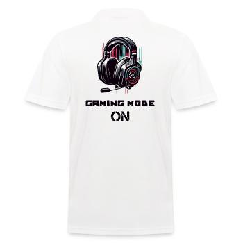 Gaming Mode On Gamer Sprüche Shirt - Männer Poloshirt - Weiß - Hinten - Kai (181cm)