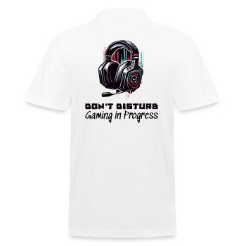 Gamer Shirt Don't disturb Gaming in Progress - Men's Polo Shirt - white - Back - Kai (181cm)