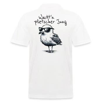 Watt’n plietscher Jung Norddeutsche Möwe Spruch - Polo Homme - blanc - Dos - Kai (181cm)