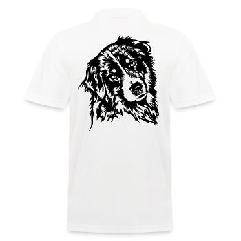Australian Shepherd Aussie Dog Canine Wilsigns - Men's Polo Shirt - white - Back - Kai (181cm)