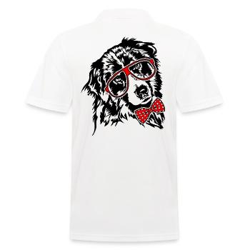 AUSTRALIAN SHEPHERD Brille Hunde Hund Aussie - Männer Poloshirt - Weiß - Hinten - Kai (181cm)