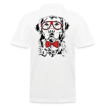 GOLDEN RETRIEVER Glasses Dogs Smart Dog - Men's Polo Shirt - white - Back - Kai (181cm)