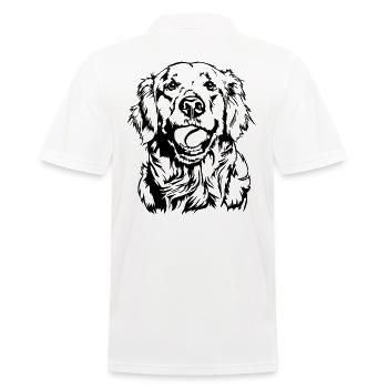 Golden Retriever Ball Junkie Dogs Wilsigns - Men's Polo Shirt - white - Back - Kai (181cm)