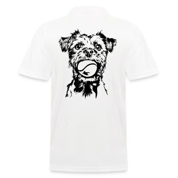 Border Terrier Hunde Hund Wilsigns - Männer Poloshirt - Weiß - Hinten - Kai (181cm)