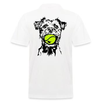 Border Terrier Dog Dog Wilsigns - Men's Polo Shirt - white - Back - Kai (181cm)
