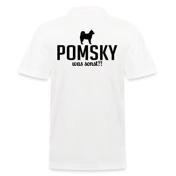 Pomsky was sonst Hundespruch Hunde Hund - Männer Poloshirt - Weiß - Hinten - Kai (181cm)