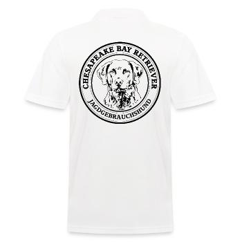CHESAPEAKE BAY RETRIEVER Jagdgebrauchshund Jäger - Männer Poloshirt - Weiß - Hinten - Kai (181cm)