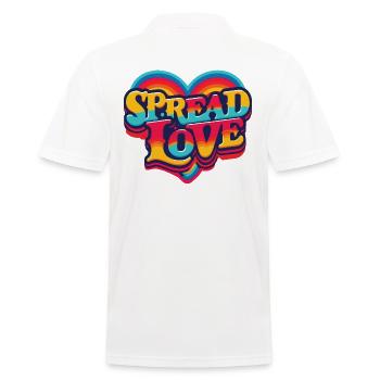 Spread Love Retro Vibe Shirt Années 70 - Polo Homme - blanc - Dos - Kai (181cm)