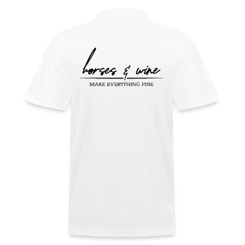Horses and Wine make everything fine Pferde Spruch - Männer Poloshirt - Weiß - Hinten - Kai (181cm)