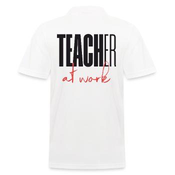 Teacher at work - Männer Poloshirt - Weiß - Hinten - Kai (181cm)