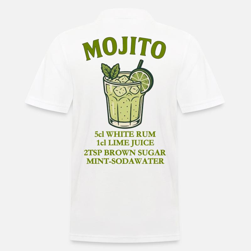 Mojito Design mit Limette und Minze - Männer Poloshirt - Weiß