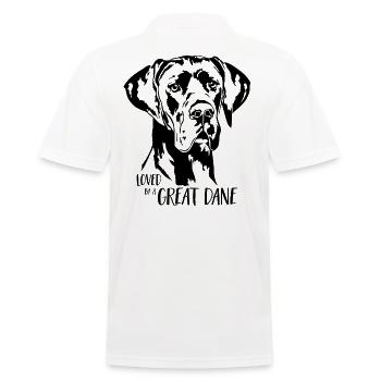 Loved by a Great Dane Dog Saying Dog Wilsigns - Men's Polo Shirt - white - Back - Kai (181cm)