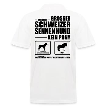 GROSSER SCHWEIZER SENNENHUND kein Pony Wilsigns - Männer Poloshirt - Weiß - Hinten - Kai (181cm)
