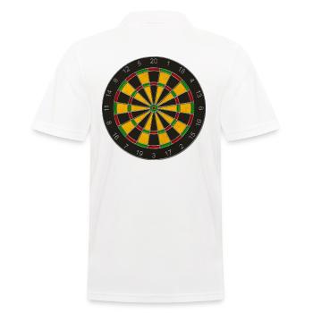 DARTscheibe / DARTboard - Männer Poloshirt - Weiß - Hinten - Kai (181cm)