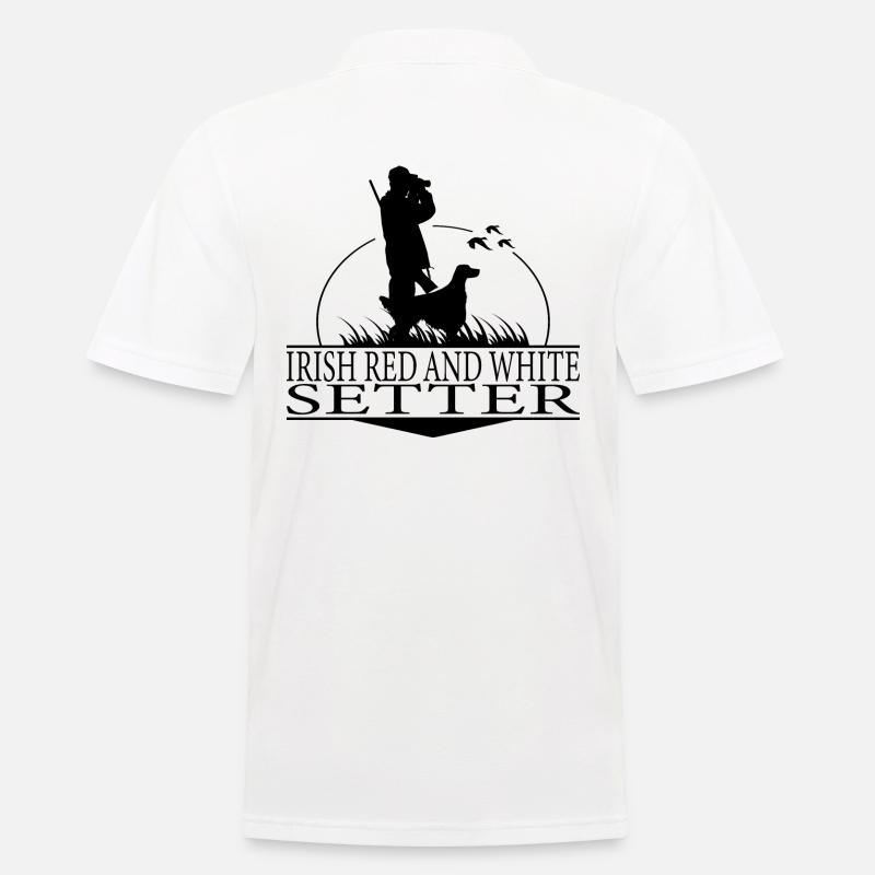 IRISH RED AND WHITE SETTER Jagdhunderasse Wilsigns - Männer Poloshirt - Weiß