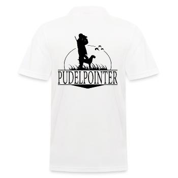 PUDELPOINTER Jagdhunde Jagd Jäger Wilsigns - Männer Poloshirt - Weiß - Hinten - Kai (181cm)