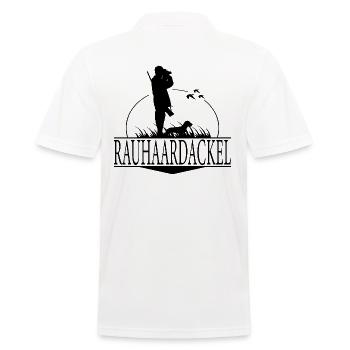 RAUHAARDACKEL Jagdhunde Jagd Jäger Wilsigns - Männer Poloshirt - Weiß - Hinten - Kai (181cm)