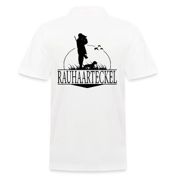 RAUHAARTECKEL Jagdhunde Jäger Jagd Wilsigns - Männer Poloshirt - Weiß - Hinten - Kai (181cm)