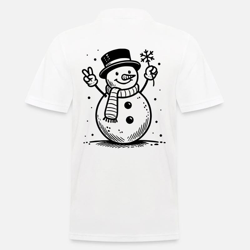 Niedlicher Schneemann - Männer Poloshirt - Weiß