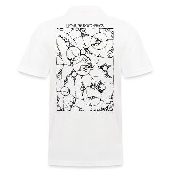 Neuro Art - I LOVE NEUROGRAPHICS 1 - Men's Polo Shirt - white - Back - Kai (181cm)