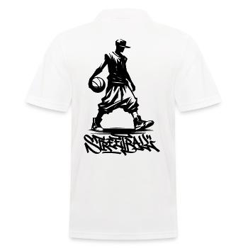 Streetball-Liebhaber - Männer Poloshirt - Weiß - Hinten - Kai (181cm)