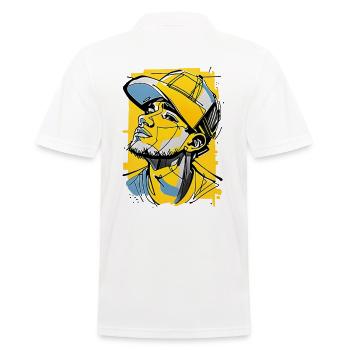 Stylish Hip Hop Character - Men's Polo Shirt - white - Back - Kai (181cm)