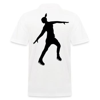 Eiskunstläuferin in stabiler Pose - Männer Poloshirt - Weiß - Hinten - Kai (181cm)